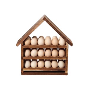 Rustic Wooden Egg House Holder 3 Tier Farmhouse Chicken Egg <b>Storage</b> <b>Rack</b> <b>for</b> Kitchen Countertop - Decorative Display Stand - Product Image 2