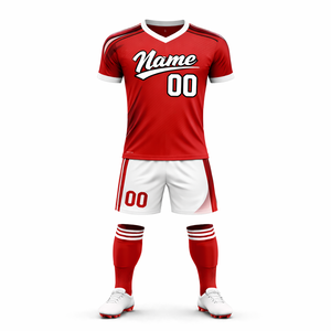 Ensemble de maillots de football personnalisés unisexes, taille plus, impression par sublimation, directement de l'usine, pour l'entraînement des équipes de football - Product Image 2