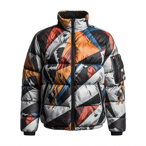 Men Winter Streetwear <b>Camouflage</b> Pattern Canvas Waterproof Hooded Puffer Jacket - Product Image 2