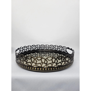 Plateau de service en laiton finition dorée pour mariage, dîner, table, café, nourriture, petit-déjeuner – Fournisseur grossiste - Product Image 1
