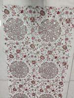 Base en coton naturel tricoté, brodé, motif mandala circulaire à sequins, pour veste ethnique femme, lehenga de mariée, abaya