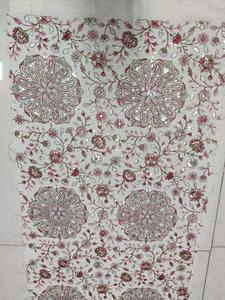 Natural Cotton Knitted Embroidered Circular Mandala Sequin Pattern Base Material For Women Ethnic Jacket <b>Bridal</b> Lehenga <b>Abaya</b> - Product Image 6