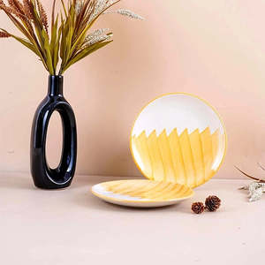 Platos de Cerámica Golden Peaks de 6 Pulgadas, Personalizables, Aptos para Lavavajillas, Diseño Estilo INS, Logotipo Dorado - Product Image 3
