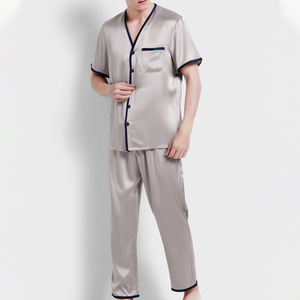 Top Sale Casual Plus Size Men's Silk Satin 2026 Pajamas OEM Nightwear Quick Dry Breathable Long Sleeve VIRAL Made - Product Image 5