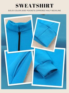 Sudadera Oversize para Mujer con Cuello Alto y Cierre de Cremallera, Manga Larga, Color Sólido, Tejida, 100% Algodón, Transpirable, para Otoño - Product Image 5