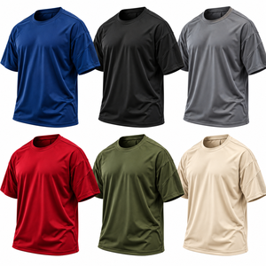 Camiseta de punto para hombre, personalizada, extragrande, 100% algodón, antiarrugas, lisa, con hombros caídos, corte holgado, informal - Product Image 3