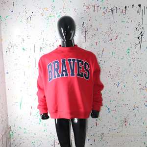 Sudadera BRAVES RED con cuello alto, 100% azul, con apliques bordados, cuello ancho, hilos finos - Product Image 6