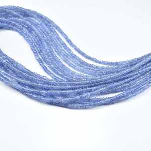 ลูกปัดแทนซาไนต์ธรรมชาติทรงรอนเดลล์เรียบ ขนาด 2.5-3.5 มม. ร้อยเป็นเส้น ลูกปัดหลวมสำหรับทำเครื่องประดับสร้อยคอ ขายส่ง - Product Image 5