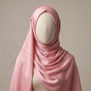 Hiyab de Chifón Rosa, Color Sólido, Suave al Tacto, para Uso Diario, Pañuelo Étnico para Mujer - Product Image 3
