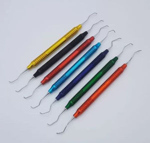 Instrumento Médico, Juego de 7 Piezas de Cureta Dental y Destartarizador Manual de Acero Inoxidable Multicolor, Herramienta Reutilizable para Dentistas - Product Image 3