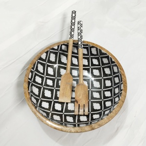 Tazón de Bambú y Madera Pulida Natural Hecho a Mano para Servir Ensaladas y Frutas, Decorativo para el Hogar y Restaurantes - Product Image 5