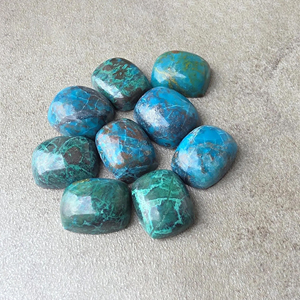 AAA + chrysocolla Cushion รูปร่างหลังแบนปรับเทียบอัญมณีสำหรับการทำเครื่องประดับ - Product Image 2