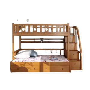 Cama litera de madera maciza de teca ecológica, superventas, con escalera de almacenamiento, diseño personalizable, estilo minimalista, fabricada en Indonesia - Product Image 6