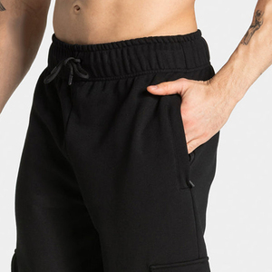 Premium Men's Black Cargo Sweatpants Loose Fit Drawstring Waist Multi <b>Pocket</b> Casual Jogger <b>Trousers</b> High Quality Wholesale - Product Image 2