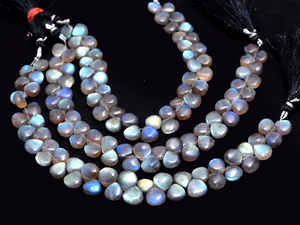 Perles de Labradorite AAA 8mm-9mm, forme cœur lisse, pierres précieuses semi-précieuses naturelles de haute qualité, pierre de lune feu, pour bijoux - Product Image 5