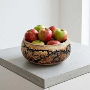 Bols en bois monobloc faits à la main, finition brûlée fractale, écologiques, pour la décoration de fêtes élégantes - Product Image 1