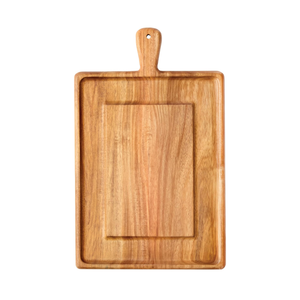 Tabla de cortar de madera de acacia al por mayor, nueva llegada, con ranura y asa, para cocina, hogar, fiestas y restaurantes, de Vietnam - Product Image 1