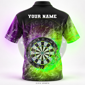 Camiseta de Dardos Personalizada de Poliéster Sublimado al por Mayor, Transpirable, de Secado Rápido, 100% Poliéster, de Alta Calidad - Product Image 4