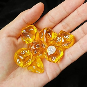 Jeu de dés en résine de qualité supérieure, 7 pièces, pour D&D, avec bords tranchants, pour jeux de rôle sur table, à bas prix - Product Image 5