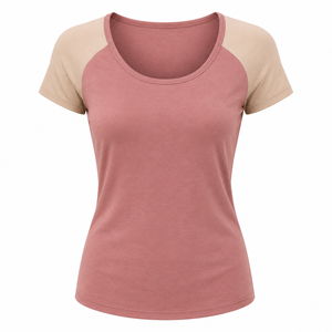 T-shirt oversize pour femme, couleur rose clair, col rond, manches courtes, séchage rapide, léger, doux et confortable - Product Image 5