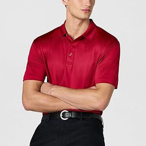 Camisetas Polo de Hombre al por Mayor, Estilo Urbano, Color Rojo Liso, Corte Regular, Tela Cómoda, Cuello Camisero - Product Image 5