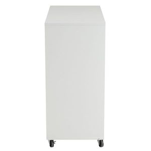 Carrello da Cucina Bianco e Legno con 5 Ripiani e 1 Cassetto, Isola Portatile con Ruote in Vetro - Product Image 5
