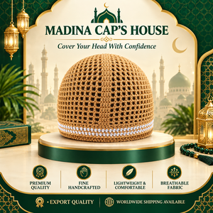 Chapeau de prière pour homme MADINA CAP'S HOUSE, en coton rayé, maille respirante, chapeau Kufi, ethnique islamique, à porter en toutes saisons - Product Image 2