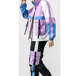 Survêtement Homme Color Block avec Fermeture Éclair Intégrale, Col Montant, Style Sportif, 100% Polyester, Idéal pour l'Automne - Product Image 6