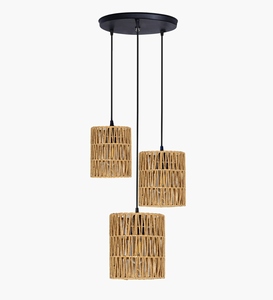 Wholesale rope <b>pendant</b> <b>light</b> custom multi head hanging lamp manufacturer offers bulk jute <b>3</b> <b>light</b> cluster ceiling fixture - Product Image 1
