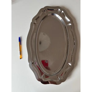 Plateau de service moderne en métal avec poignées, forme ovale décorative, pour thé, café, collations, pour la maison, l'hôtel, la table - Product Image 2