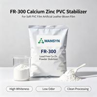 FR300 Bubuk Penstabil Panas PVC Bebas Timbal Kalsium Seng Untuk Film PVC Lunak Kulit Buatan Film Tiup