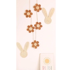 Decoración Infantil Boho Natural, Adorno Colgante de Ratán Tejido con Orejas de Conejo, Pieza Decorativa de Fibra Vegetal con Forma de Animal - Product Image 2