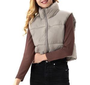 Chaleco Acolchado con Capucha para Mujer, Chaleco sin Mangas, Nuevos Diseños de Chalecos Acolchados para Mujer, Chaleco Largo de Color Sólido sin Mangas - Product Image 4