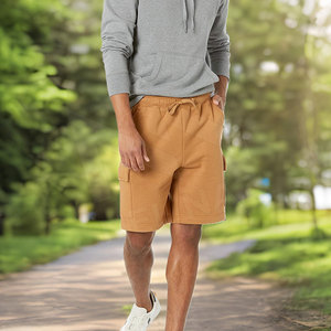 Shorts de sport décontractés pour hommes grandes tailles, séchage rapide, respirants, taille haute, avec cordon de serrage et poche zippée, pour la course et le jogging - Product Image 3
