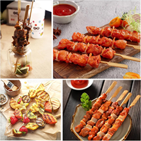 Brochettes jetables en bambou naturel de qualité alimentaire pour barbecue, oden, fruits confits, snacks sur brochettes et usage traiteur