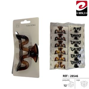 Fermaglio per capelli a forma di M in acetato Yun Rong, 9 cm, marrone/nero, confezione da 12, alta qualità per lo styling - Product Image 2