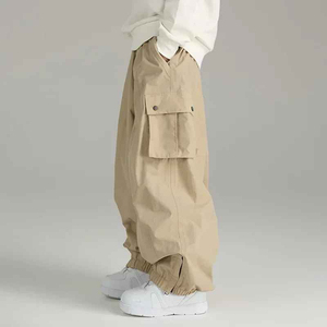 Pantalon de ski/snowboard décontracté pour homme, coupe droite, avec logo personnalisé, imperméable et coupe-vent, en polyester/coton, pour l'extérieur - Product Image 4