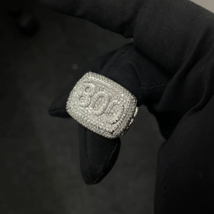 Anillo de Lujo Estilo Hip Hop para Hombre, Chapado en Plata S925 con Moissanita, Totalmente Cubierto de Piedras, Certificado IGI - Product Image 5