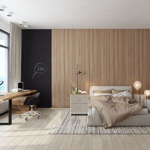 Comodino con 2 cassetti, struttura in acciaio robusta, piano in legno, contenitori in tessuto facili da aprire, organizer per camera da letto, unità contenitore - Product Image 3