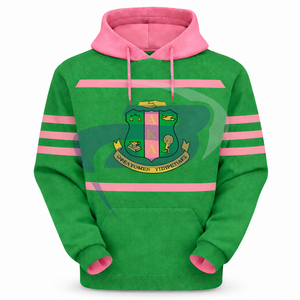 Alfa |   Kapa |   Vestido con Capucha Oversize Sólido Alpha AKA Sorority - Tallas Grandes, Transpirable, Antiarrugas, Estilo Urbano, Otoño - Product Image 1