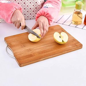 Tabla de Cortar de Bambú Premium con Mango de Acero Inoxidable, Tabla de Cocina para Preparar Alimentos - Product Image 1