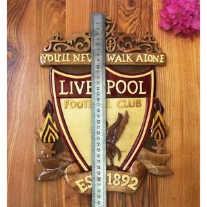 Plaques murales en bois artisanales en intarsia, décoration intérieure, affichage des logos des clubs de football, fabriquées en usine au Vietnam, bon prix - Product Image 6