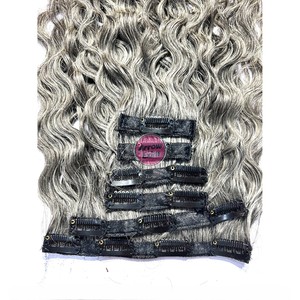 Extensiones de Cabello Humano Rizado Remy Natural Gris del Sur de la India Arrow Exim con Clip y Doble Trama a Máquina para Peinado - Product Image 4