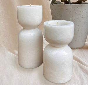 Farol Redondo de Mármol Blanco Hecho a Mano, Resistente al Calor, para Decoración Navideña del Hogar - Product Image 3