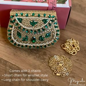 Stylish Kundan work mini <b>clutch</b> with fine <b>embellishments</b>, ideal for weddings metal <b>clutch</b> purse bag - Product Image 3