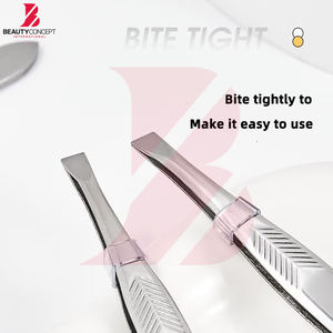 แหนบคิ้วแบบกำหนดเองสำหรับแบรนด์ส่วนตัว, แหนบปลายเฉียงสแตนเลส OEM สำหรับเครื่องมือเสริมความงาม ปรับแต่งได้สำหรับแบรนด์เครื่องสำอาง - Product Image 6