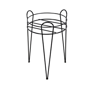 Long Flower <b>Pot</b> <b>Stand</b> Indoor Outdoor Plant Holder Round Iron Base - Product Image 1