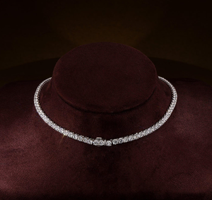 Collar de Diamantes Cultivados en Laboratorio Personalizado, Cadena de Plata, Diamante de Corte Brillante Redondo, Joyería Fina de Alta Calidad, Certificado IGI, Estilo Vintage - Product Image 4