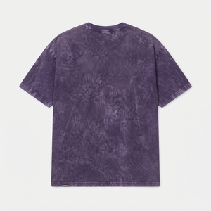 T-shirt en coton violet tie-dye surdimensionné pour homme, manches courtes, col rond, coupe décontractée - Product Image 6