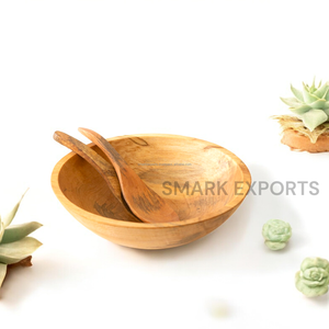 Bol à salade en bois de manguier naturel artisanal, design moderne, ustensiles de cuisine écologiques, décoration classique pour la maison, pour la salle à manger, mariage - Product Image 3